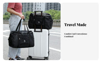 Large Capacity Weekender Bag Airplane Friendly Weekender Duffel Bag Multiple Carrying Options Luggage Tote with Trolley Sleeve for Men, Airport, Beach