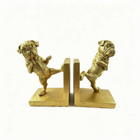 Decorative Dog Bookends Textured Canine Bookends Sculpted Book Supports Stylish for Readers, Desk