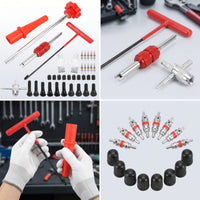 36 Pieces Valve Stem Installation Tool Complete Tire Valve Stem Tool Kit Tubeless Knurled for DIYers, Garage, Roadside Emergency