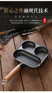 Cast Iron Multi-Function Breakfast Pan with Non-Stick Surface, Egg and Burger Cooker, Suitable for Induction Cooktops