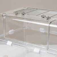 Large Hamster Cage for Syrian and Dwarf Hamsters, Full Transparent PET Material Single Level Habitat for Pet Mice, Gerbil and Chinchilla Viewing