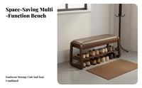 2-in-1 Design Upholstered Shoe Rack Bench Space-Saving Household Furniture Padded Seat Spacious Storage for Families, Homeowners, Adults, Entryway, Hallway, Bedroom, Living Room