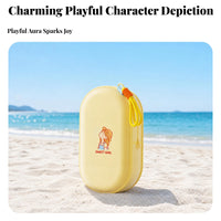 Cartoon Print Waterproof Storage Pouch Hanging Loop EVA Pouch Rounded Rectangular Organizer Case Portable for Girls, Swimming, Beach
