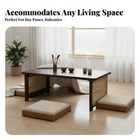Foldable Design Folding Tatami Table Space-Saving Japanese Design Folding Table Portable Floor Desk Long-Lasting for Small Apartment Residents, Tea Enthusiasts, Bay Window, Balcony, Living Room, Home Office