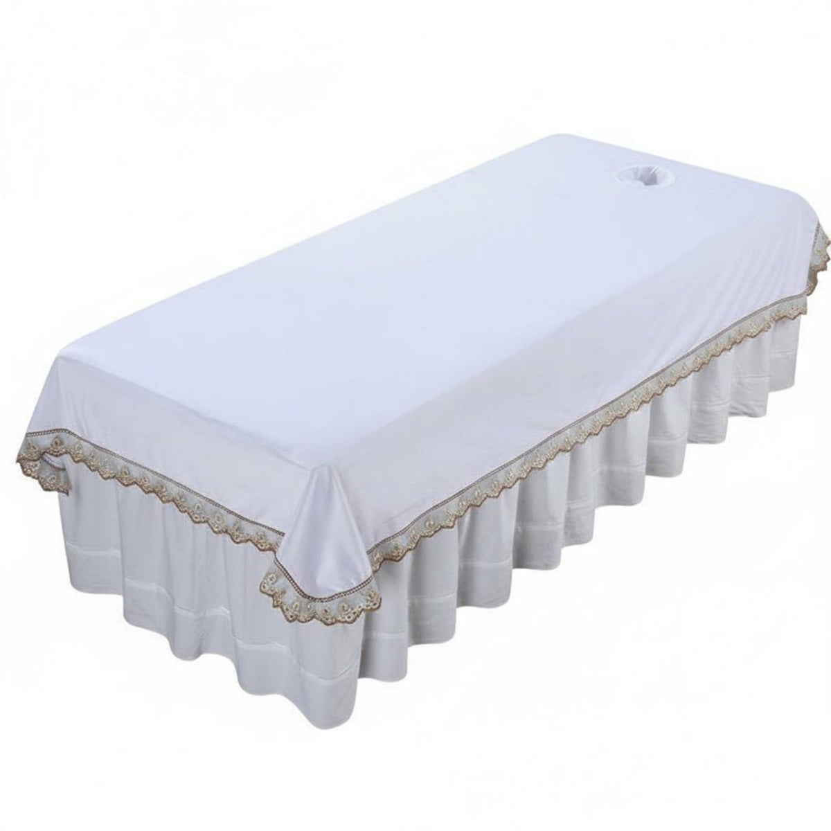 Warm Thickened Coral Fleece Beauty Bed Topper Soft and Comfortable Velvety Massage Sheet with Face Hole Skin-Friendly Fleece Spa Table Sheet Breathable for Estheticians