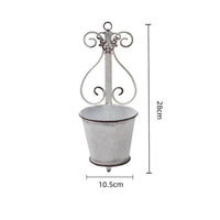 Rust-Brown Accents Heart Scrollwork Planter Iron Flower Pot Holder Decorative