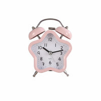 Silent Movement Star-Shaped Alarm Clock Metal Frame Home Decor Pastel Colors for Students, Heavy Sleepers