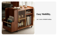 Easy to Move 2-Tier Rolling Trolley with casters Side Table Multi-Functional Mobile Furniture Space-Saving for Apartment Dwellers, Office Workers, Living Room, Bedroom, Study, Kitchen