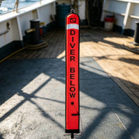 Reflective Band Diving Warning Buoy Nylon Diving Buoy Marker Black Edging Inflatable Dive Buoy Attachment Loop for Divers