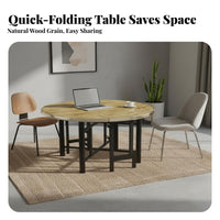 Space-Saving Round Folding Dining Table Easy Storage Foldable Round Table Sturdy Construction Household Furniture Folds in Seconds for Restaurant Owners, Event Planners, Parties, Party, Living Room, Outdoor