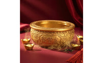 Basin with Embossed Patterns Round Decorative Basin Decorative Bowl for Desktop, Entryway