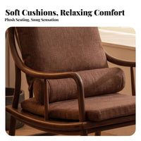 Durable Wood Construction Single-Person Wooden Rocking Chair traditional Design rocking chair Wide armrestrestrests Indoor Seating High Weight Capacity for Homeowners, Parents, Seniors, Living Room, Balcony, Sunroom, Bedroom