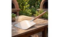 Pizza Peel with Wooden Handle Easy to Clean Aluminum Pizza paddleResistant for Home Cooks