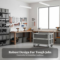 Heavy-Duty Wheeled Transport Hand Truck Reinforced Structure Wheeled Metal Container High Load Capacity Rolling Trolley 360° Rotating Wheels for Warehouse Workers, Logistics Personnel, Factory Personnel, Workshop, Garage, Distribution Center, Moving