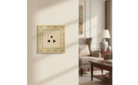 Ornate Wall Outlet with Decorative Frame Vintage Decorator Receptacle Gold-Toned Decorative Outlet Cover Retro for Interior Designers, Homeowners, Renovators, Living Room, Bedroom, Hotel