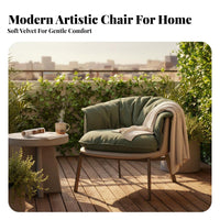 Mushroom Chair Aesthetically Inventive Design Single Sofa Chair Suede Textile Upholstered Single Sofa for Homeowners, Students, Living Room, Balcony