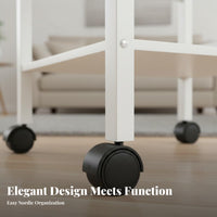 With Wheels Rolling Shelf Single Single-Tier Multi-Purpose 2-Tier Rolling Shelf Space-Saving Side Table Versatile for Homeowners, Apartment Dwellers, Office Workers, Living Room, Bedroom, Small Areas, Kitchen