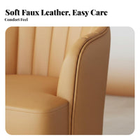 Tufted Armchair Modern Minimalist Design Grooved Tufted Barrel Chair Long-Lasting Construction Thickly Padded Seat for Balcony
