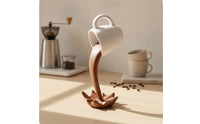 Levitating Coffee Cup Sculpture Novelty Pouring Coffee Cup Ornament Artistic Desk Ornament for Display Shelf