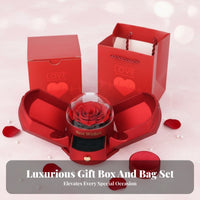 Celestial Feather Flower Jewelry Box Elegant Packaging Preserved Flower Gift Box Everlasting Flower Necklace Case