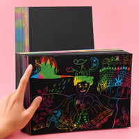 A4 Colorful Scratch Art Paper for Kids DIY Creative Scratch-off Fun 16K 8K Handmade Scratch Book