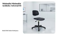 Cleanroom Suitable Anti-Static Rolling Chair Adjustable Height Laboratory Stool Swivel Function Workplace Seating Easy to Clean for Industrial Workers, Healthcare Professionals, Laboratoryoratory, Workshop, Assembly Line, Hospital