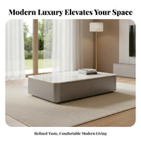 2 Pieces Modern Minimalist design TV Stand and Coffee Table Set Large Storage Capacity TV Stand with Accent Tables Two-Tone Design media Center Easy Assembly for Apartment Dwellers, Homeowners, Families, Living Room, Bedroom