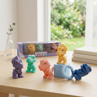 5 Pieces Textured Dinosaur Figure Soft Baby Dinosaur Toy Easy-to-Grip Sensory for Babies, Nursery, Bath Time