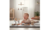 Wooden Educational Toy Set Infant Wooden Rattle Rattling Toy Set Smooth Edges Educational Music Toys
