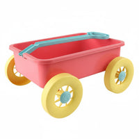 Safe Wheat Straw Beach Wagon Long-Lasting Sand Pull Cart Portable Rolling Toy Cart Spacious for Toddlers