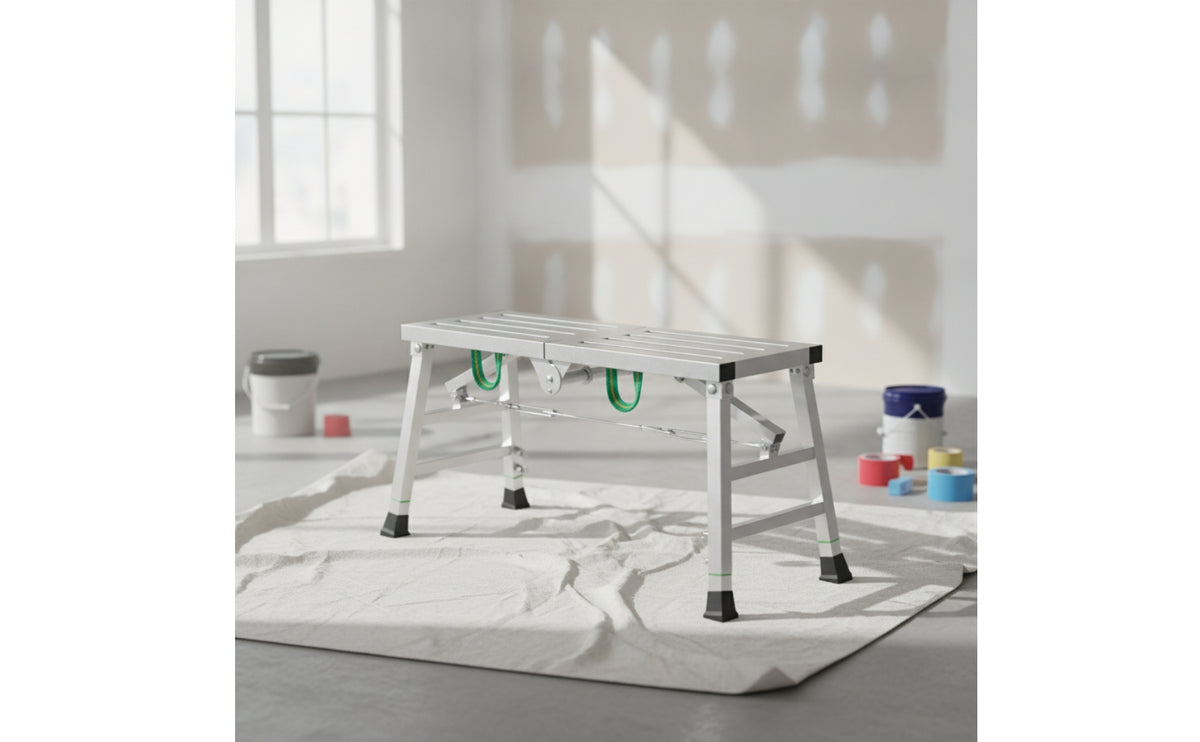 Foldable Work Surface Non-Slip Adjustable Work Surface Heavy Duty Portable Folding Scaffolding for Painters, Home Improvement Enthusiasts