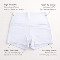 Running Shorts for Women with High Waisted Compression and Control, Naked Feeling Material Gym Wear with Elastic Waistband, Shaping Design