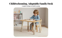 sturdy Wood Construction young child Drawing Table with Paper Roll Height Adjustable children's Furniture Multi-Functional Play Desk Rounded Corners for children 3+, Preschoolers, young children, children's activity area, Nursery, Home