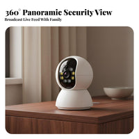 360 Degree WiFi Camera Indoor Pan Tilt Security Camera 2K Ready Full High Resolution Distant Mobile Entry for Parents, Office