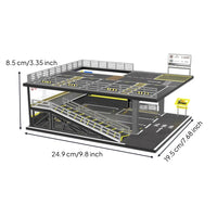 1:64 Double-Deck Parking Scene Model  Car Display Case Organizer Directional Markings Two-Level Parking Model Manual Assembly Scale Garage Rack
