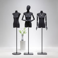 Black Mannequin Display Stand for Women's Clothing, Full Body, Wide Shoulder, Flat Body, for Store Window