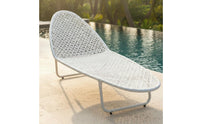 Waterproof Poolside Chaise Lounge Sunproof Outdoor Lounge Chair Aluminum Alloy Frame Wicker Sun Lounger Woven Rattan Design for Villa, Hotel, Resort