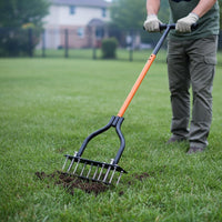 Long Handle Stand up Lawn Aerator Easy to Use Manual Turf Aerator Heavy Duty Lawn Punch Tool Rust Resistant
