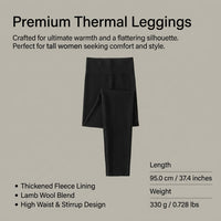 Fleece Lined Tights for Women with High Waisted Design for Winter, Warm Polyester Blend Footless Leggings for Autumn and Cold Weather
