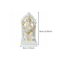 Hand-Carved Elephant God Statue Gold Accents Ganesha Figurine Exquisite Intricacy Hindu Deity Idol for Mindfulness Practitioners, Collectors, Home Altar, Meditation Room, Office Desk, Car Dashboard