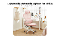 Petite Size Suitable Ergonomic Mesh spine Chair 360° rotate Rolling Meshspine Armchair Adjustable Height Computer Seat Support for Students, Remote Workers, Adults, Study Room, Dormitory, Bedroom