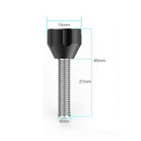Tool-Effortless Operation Fishing Equipment Mounting Screw Rust Resistant M6 Universal Bolt Aluminum Alloy M6 Hand Tightening Screw for Fishermen, Anglers