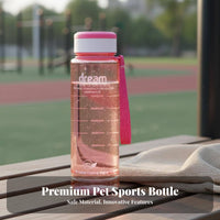 Sports Bottle Measurement Markings Large Capacity Water Bottle Leakproof Large Capacity Water Jug for Athletes, Hikers, Travel, Hiking, School
