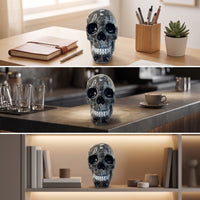 Skull Figurine Tabletop Skull Statue Sculpture Gothic Decor Spooky for Goths, Halloween, Mantel Displays
