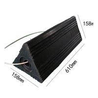 Wheel Chock Wear-Resistant Rubber Wheel Chock Ribbed for Parking, Car Owners