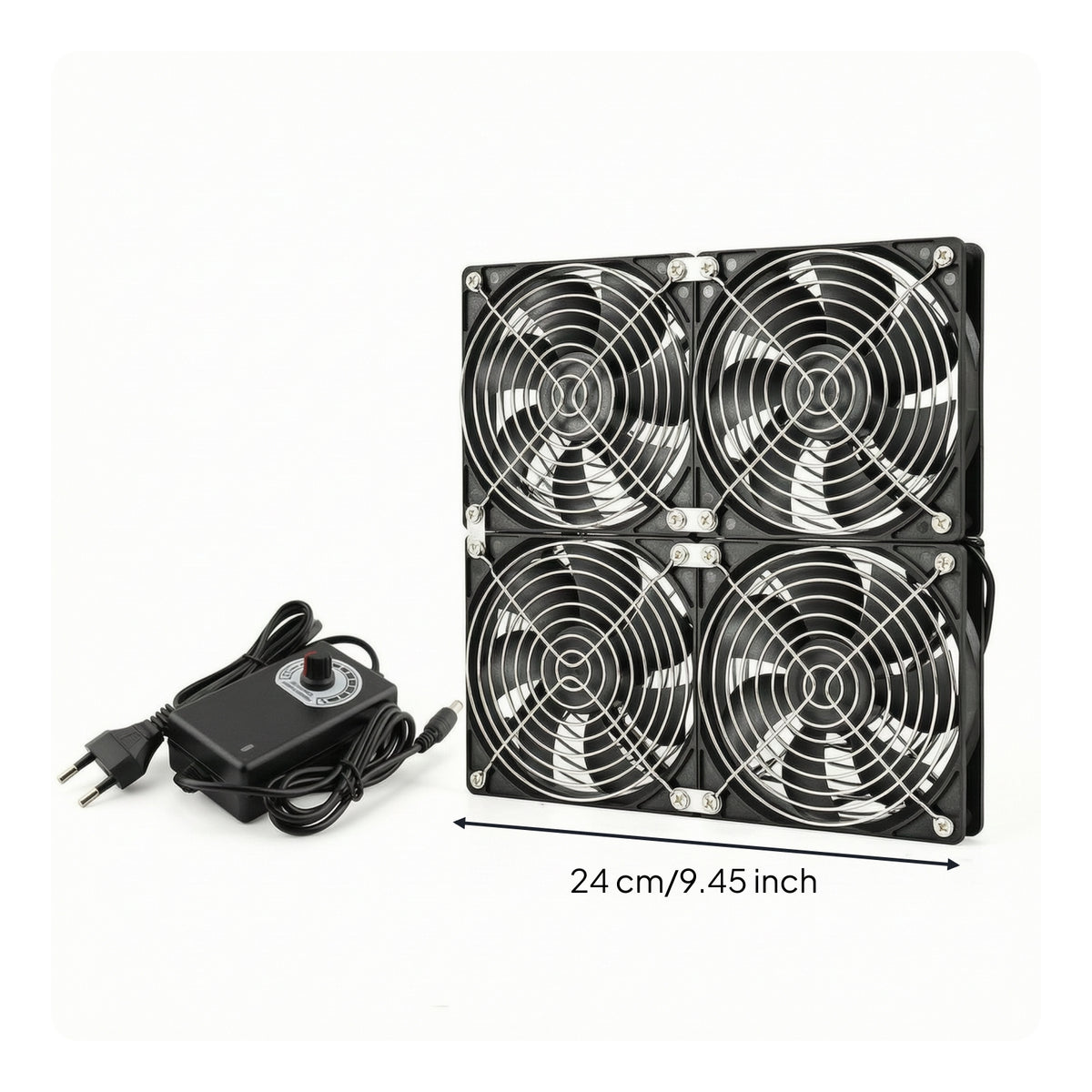 120mm Cooling Fan System with Speed Control Exhaust Fan with Speed Control Low Noise Brushed Black for Computer Cases