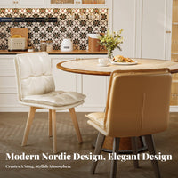 Multifunctional Upholstered Swivel Chair Soft & Comfortable Vanity Stool Thick Padded Seat Indoor Seating Sturdy Construction for Homeowners, Pet Owners, Dining Room, Dressing Area, Bedroom, Home Office