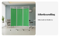 Mobile with Wheels Wheeled Medical Screen Foldable Design Folding Medical Partition Privacy Protection Room Divider Lockable Casters for Beauticians, Healthcare Professionals, Hospital, Clinics, Doctor's Offices