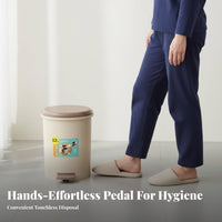Foot Pedal Trash Can Hands-Hygienic Function Foot Pedal Garbage Bin Step-on Trash Can Thickened Material Lidded Wastebasket