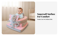 Learn-to-Sit Support Plush creature Floor Seat Anti-Tip Design Plush Sitting Trainer Upright Seating Position Infant Accessory Non-Slip Bottom for Babies 3 months+, Toddlers, Expecting Mothers, Playroom, Nursery, Living Room, Home